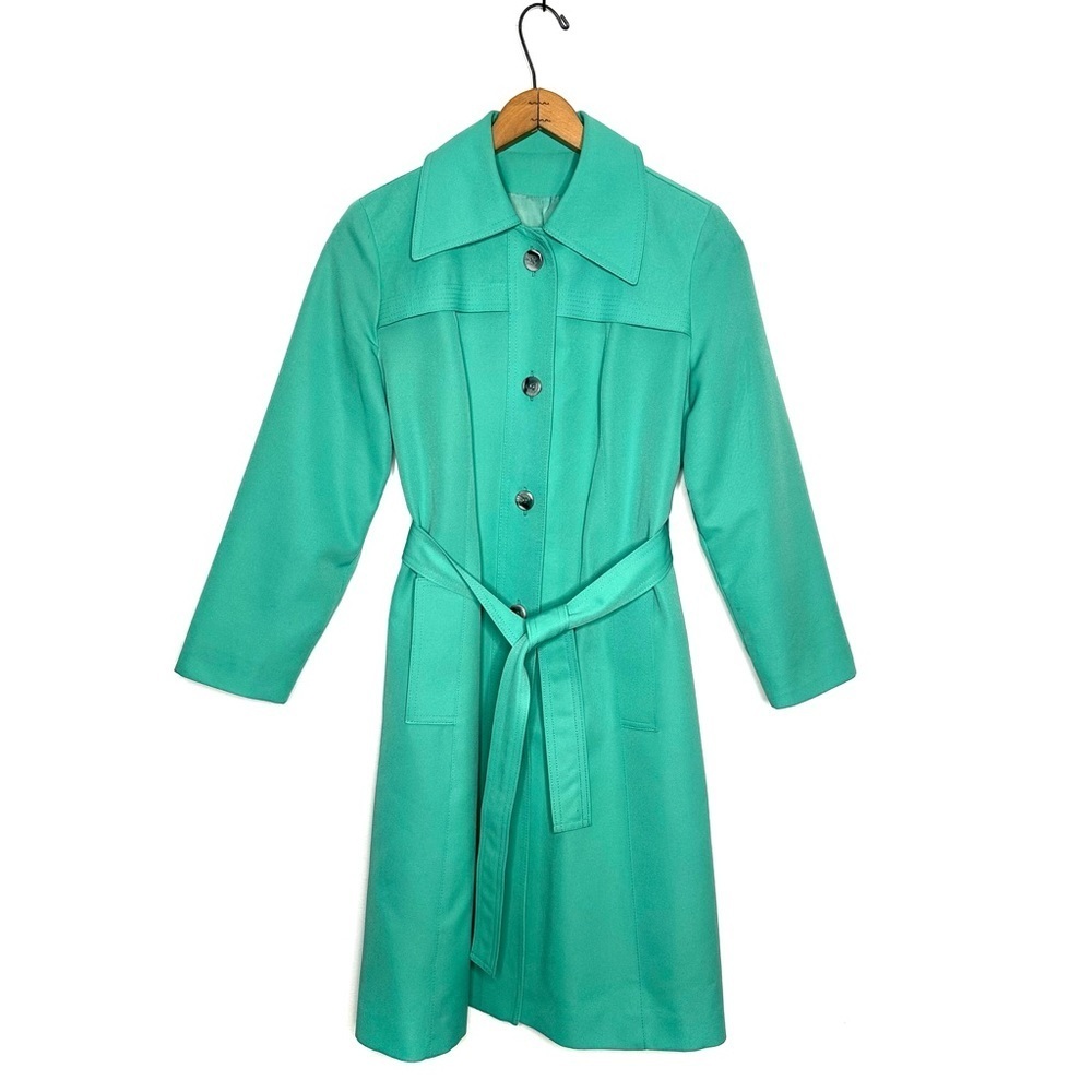 Vintage 70s Green Trench Coat